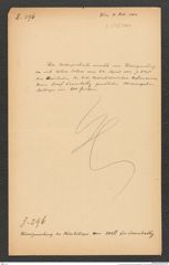 k.k. naturhistorisches Hofmuseum, Intendanzakten 1876-1884 (Hochstetter), Aktenzahl Z.296/1884, Seite 1
